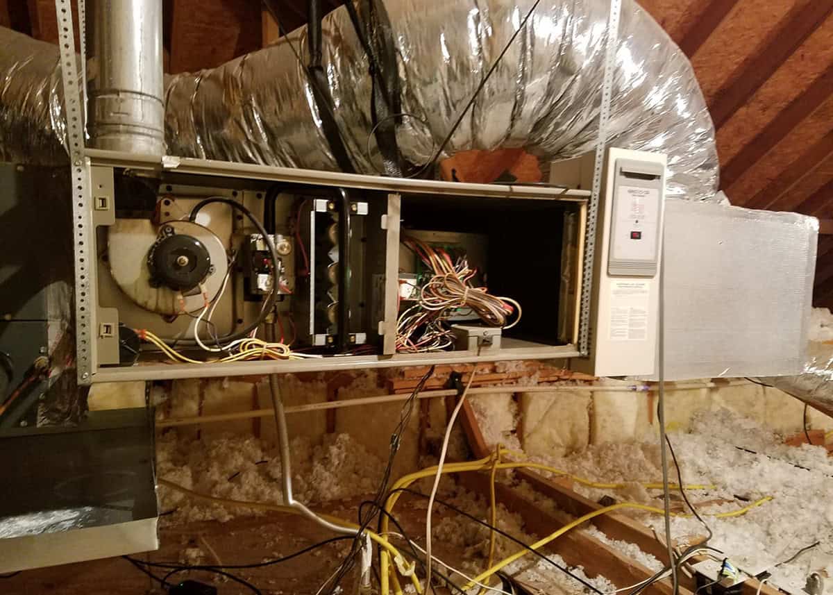 Aging furnace unit at a home in the Dallas area