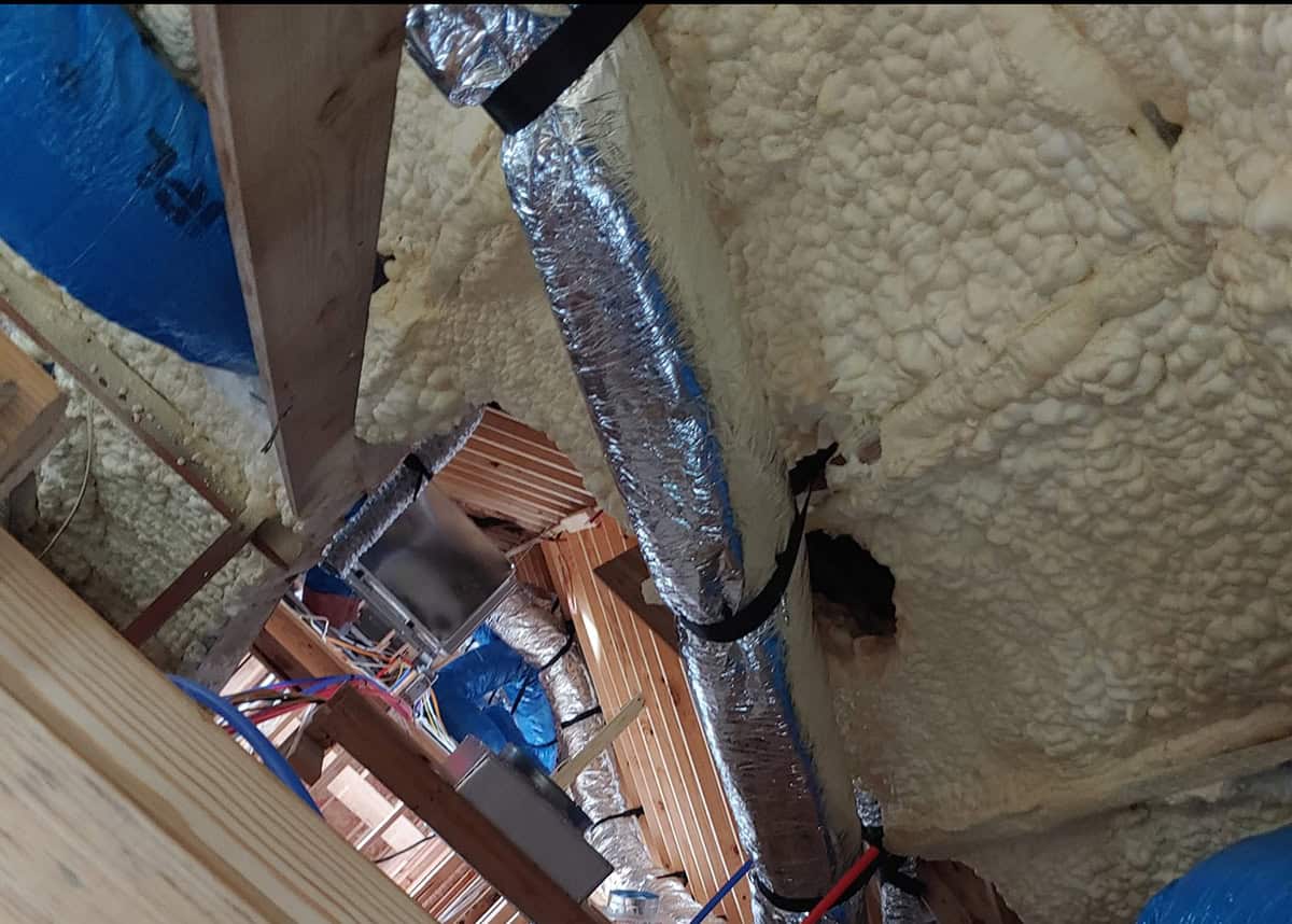 Spray foam attic insulation by Bolton Heating and Air