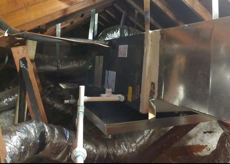 a clean condensate drain line